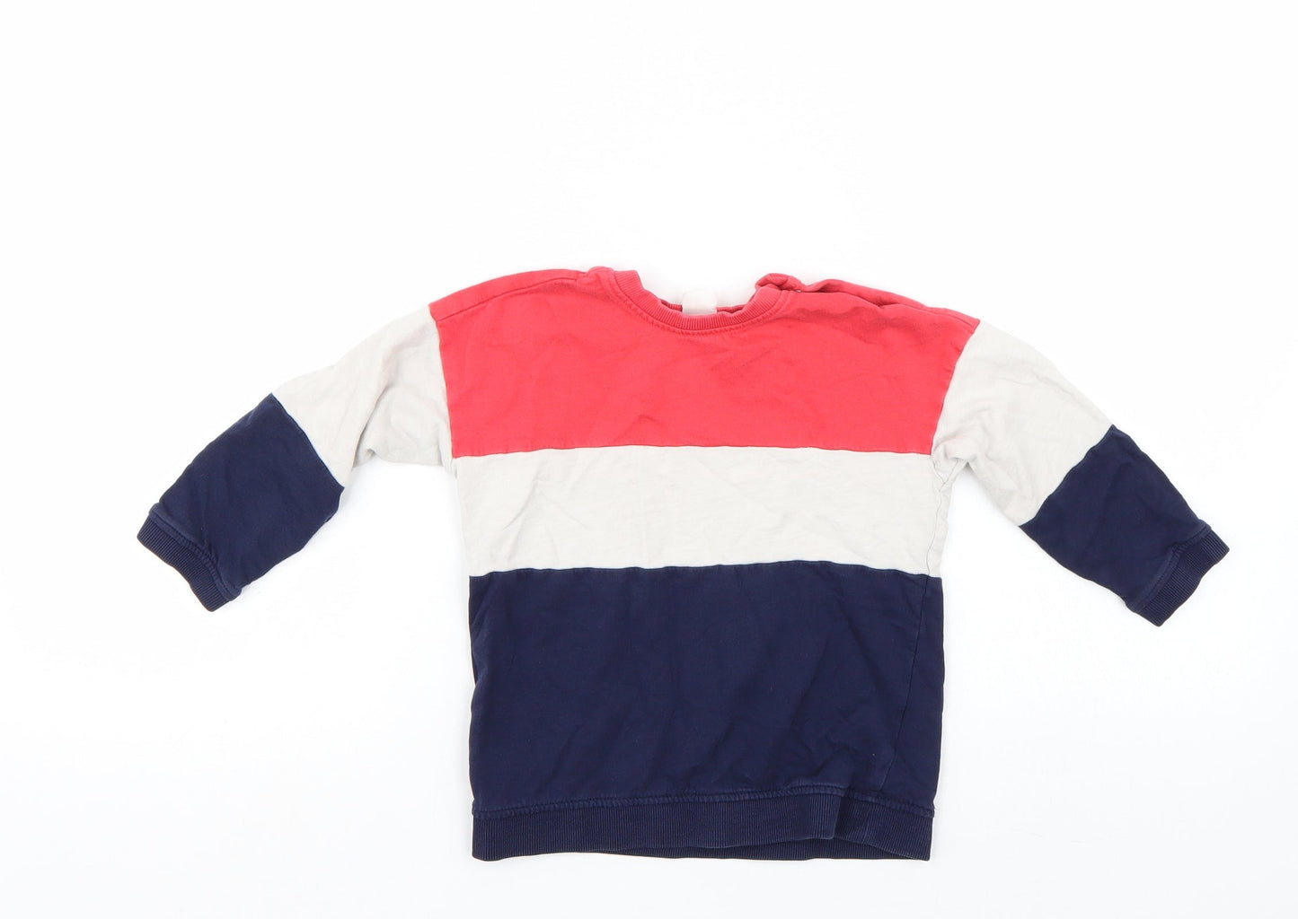 Preworn Boys Multicoloured Striped  Pullover Sweatshirt Size 3-4 Years