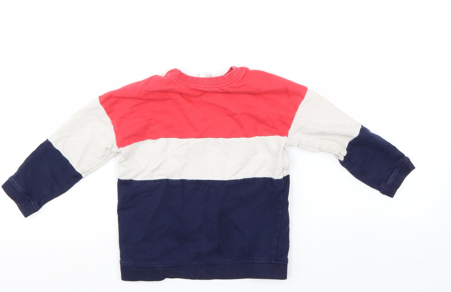 Preworn Boys Multicoloured Striped  Pullover Sweatshirt Size 3-4 Years