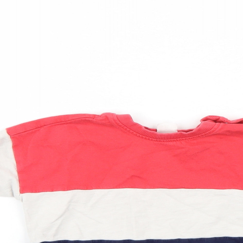 Preworn Boys Multicoloured Striped  Pullover Sweatshirt Size 3-4 Years