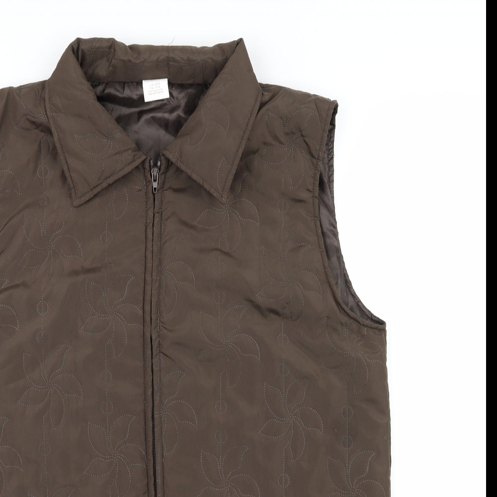 NEUVILLE Womens Brown   Quilted Waistcoat Size 14