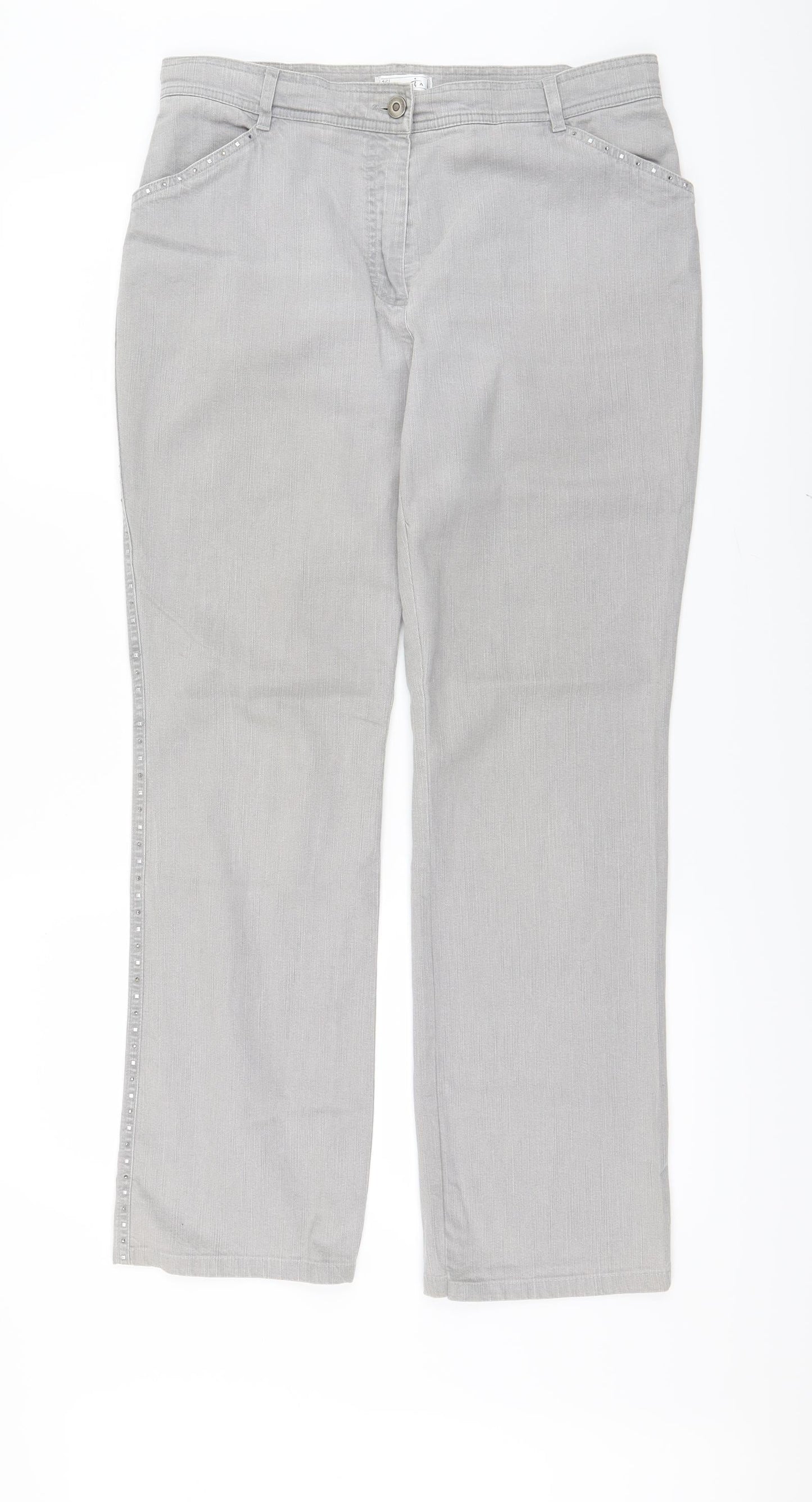 Bonita Womens Grey  Denim Straight Jeans Size 31 in L28 in