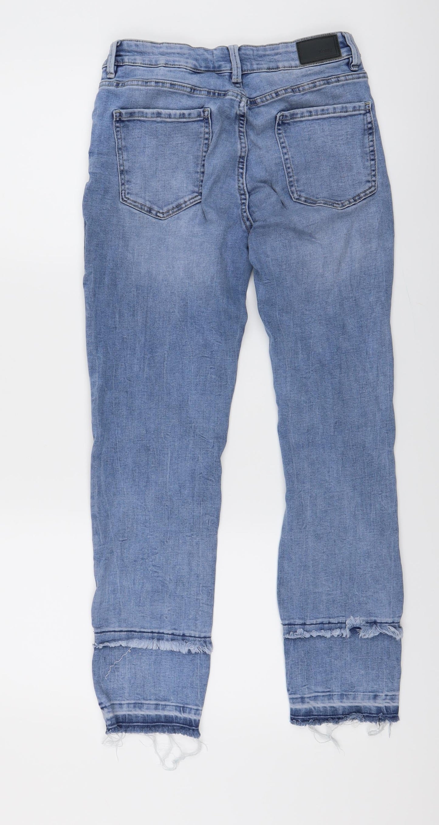 sinsay Womens Blue  Denim Straight Jeans Size 26 L26 in - ripped knees