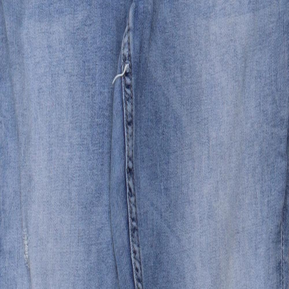 sinsay Womens Blue  Denim Straight Jeans Size 26 L26 in - ripped knees