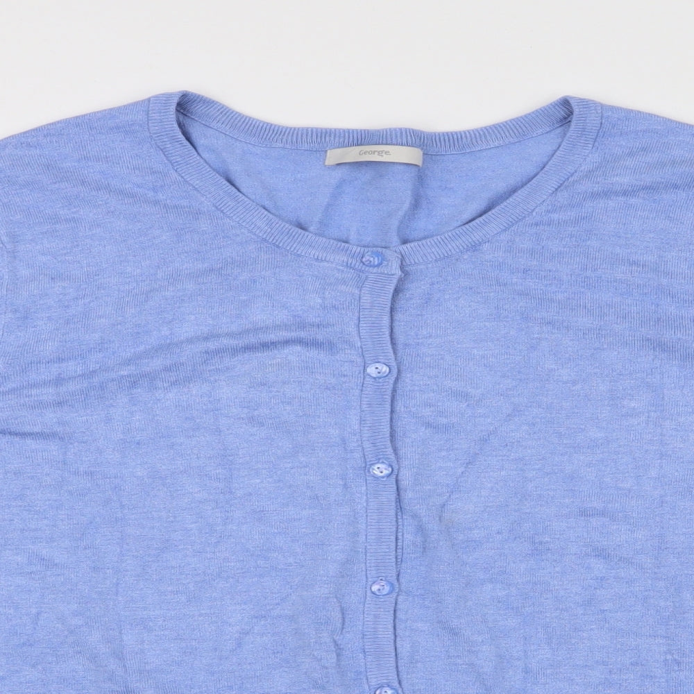 George Womens Blue  Knit Cardigan Jumper Size 16