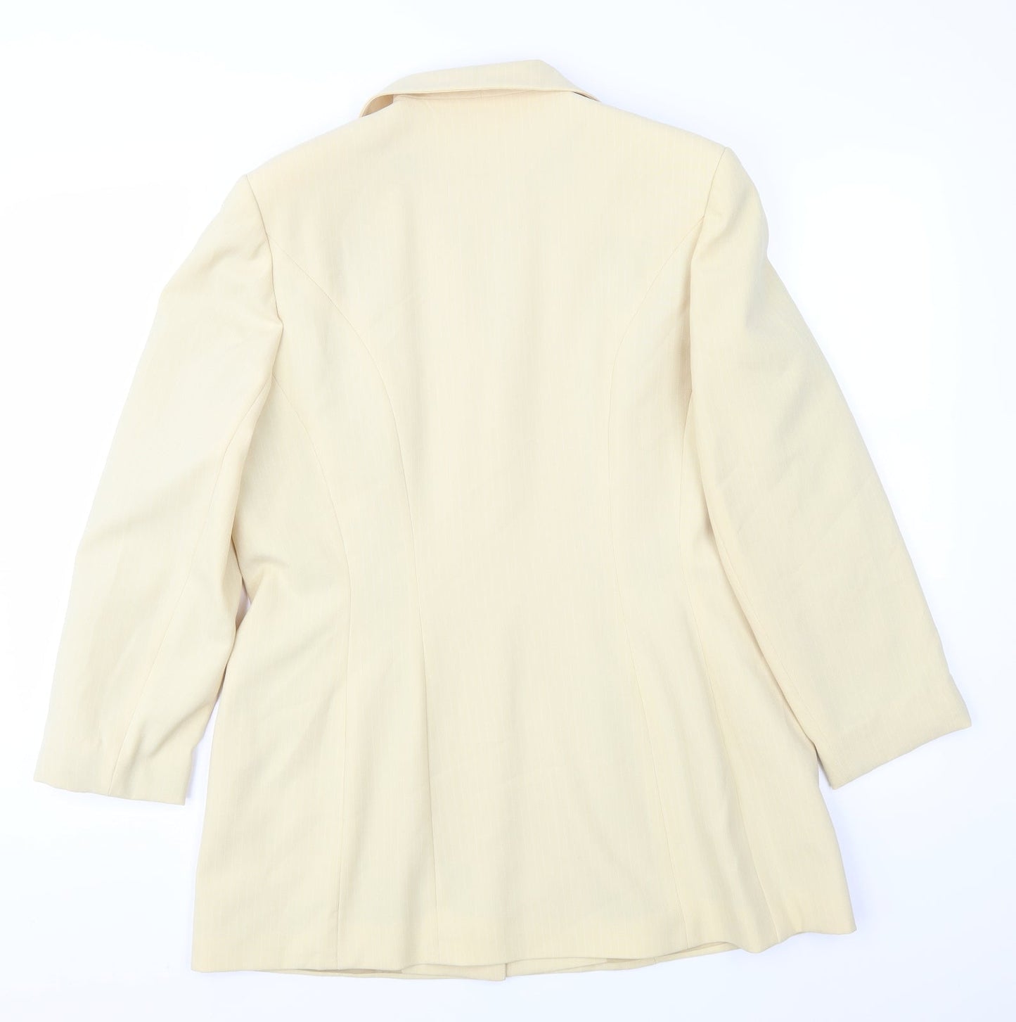 Just Jamie Womens Yellow Striped  Jacket Suit Jacket Size 16