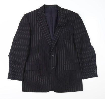 Preloved Armando Mens Black Striped  Jacket Suit Jacket Size 42 - Front