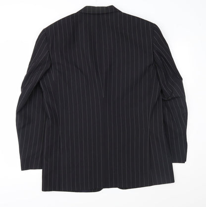 Preloved Armando Mens Black Striped  Jacket Suit Jacket Size 42 - Back