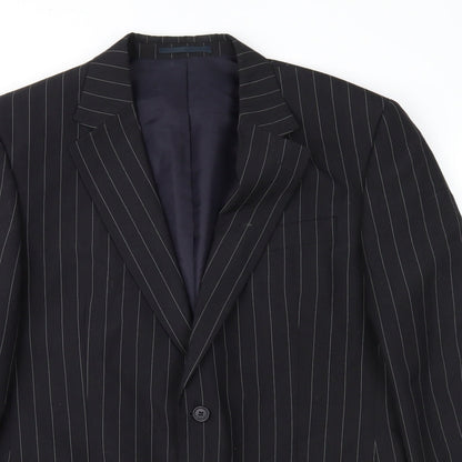 Preloved Armando Mens Black Striped  Jacket Suit Jacket Size 42 - Detail