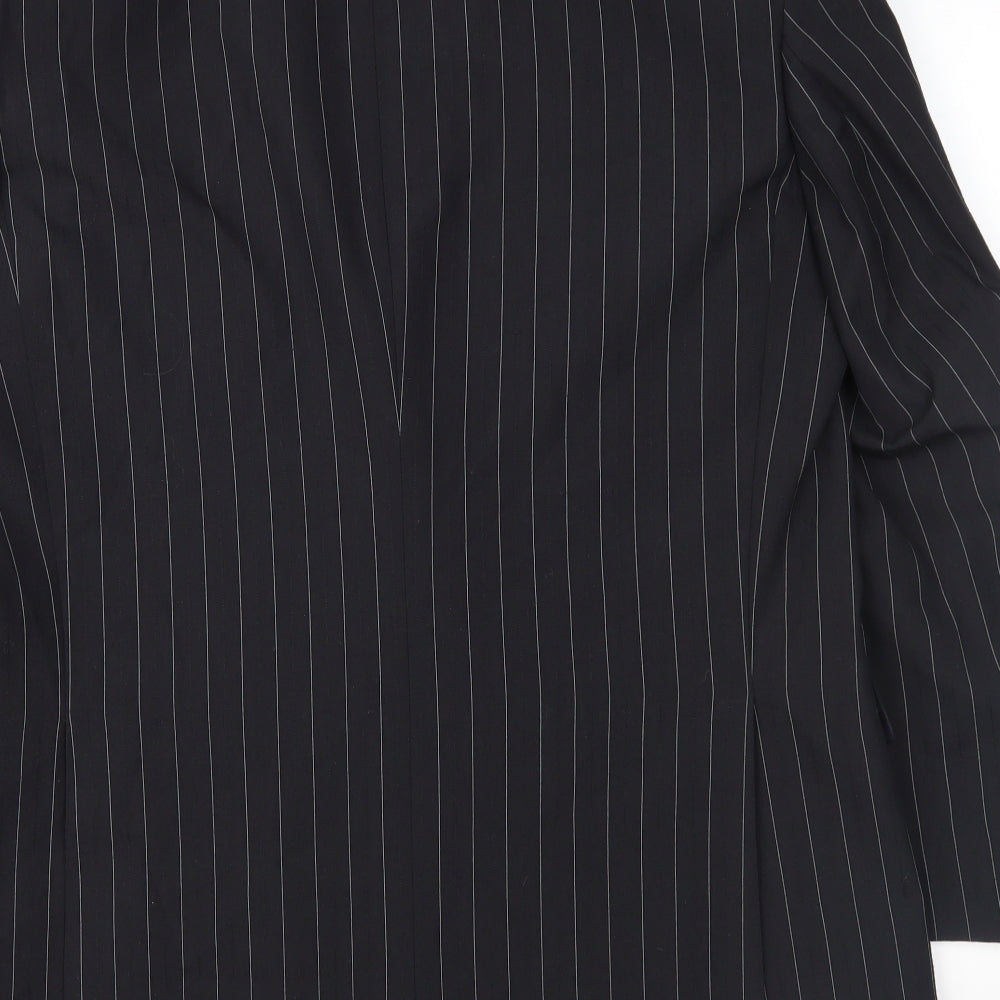 Armando Mens Black Striped  Jacket Suit Jacket Size 42