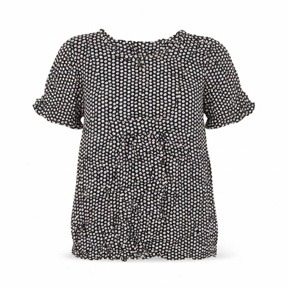 Merric Womens Black Geometric  Basic Blouse Size 14