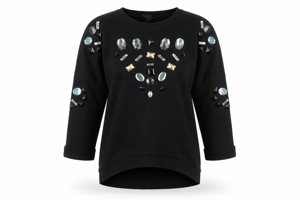Topshop Womens Black   Pullover Sweatshirt Size 6