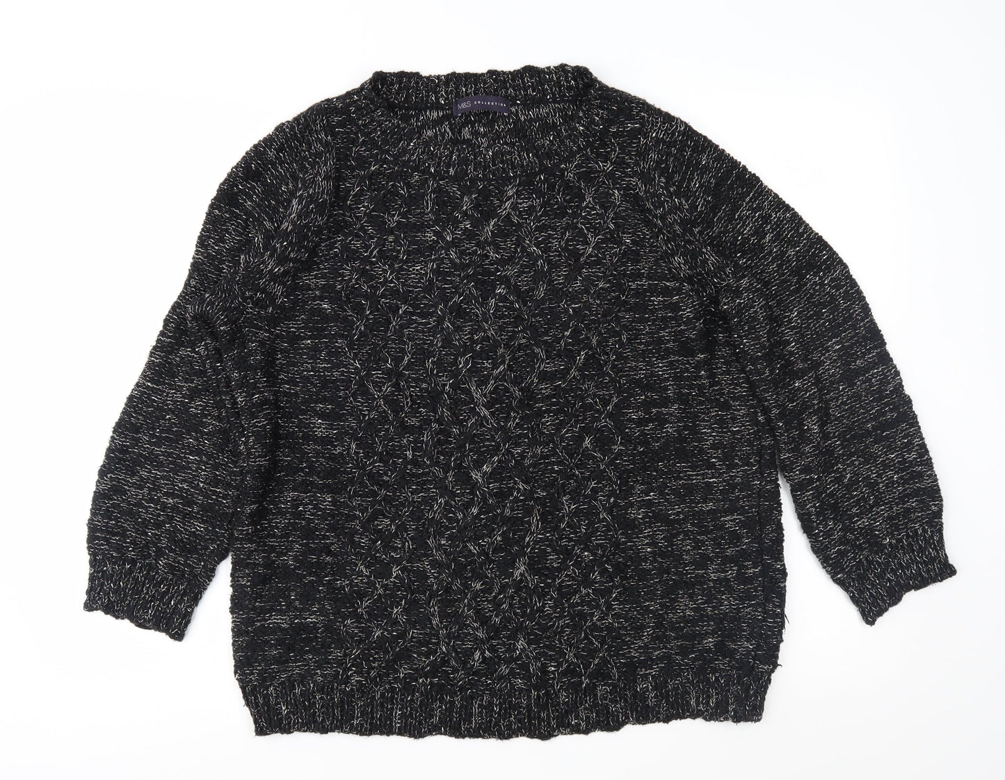 Marks and Spencer Womens Black  Knit Pullover Jumper Size 10