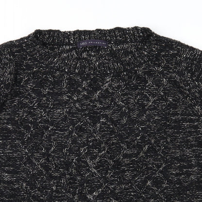Preloved Marks and Spencer Womens Black  Knit Pullover Jumper Size 10 - Detail