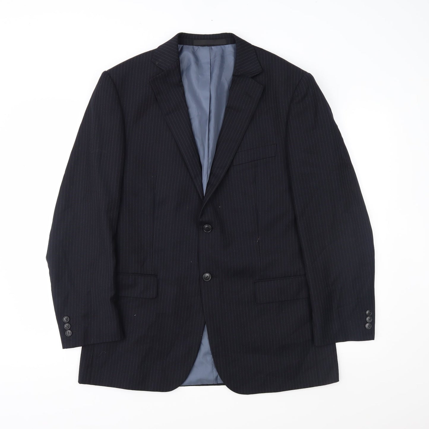 Marks and Spencer Mens Blue Striped  Jacket Suit Jacket Size 40