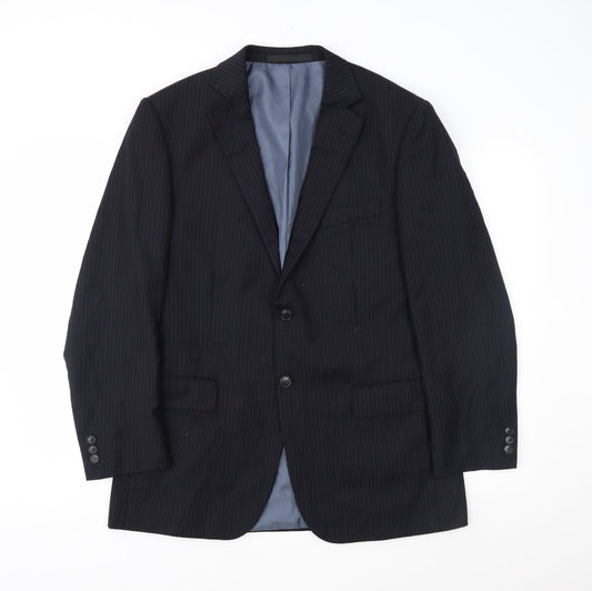 Marks and Spencer Mens Blue Striped  Jacket Suit Jacket Size 40