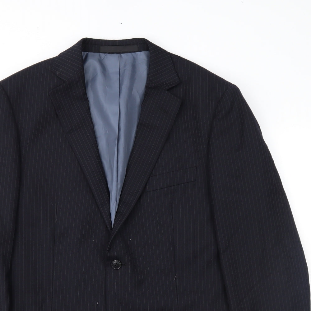 Marks and Spencer Mens Blue Striped  Jacket Suit Jacket Size 40