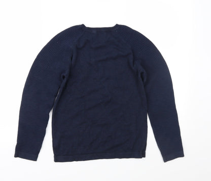 Preloved NEXT Girls Blue  Knit Pullover Jumper Size 8 Years - Back