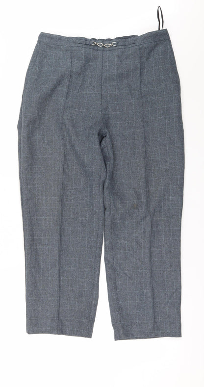 Preloved EWM Womens Green Check  Trousers  Size 16 L26 in - Front