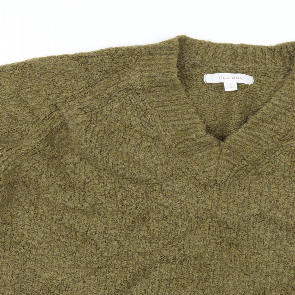 Per Una Womens Green   Pullover Jumper Size 14