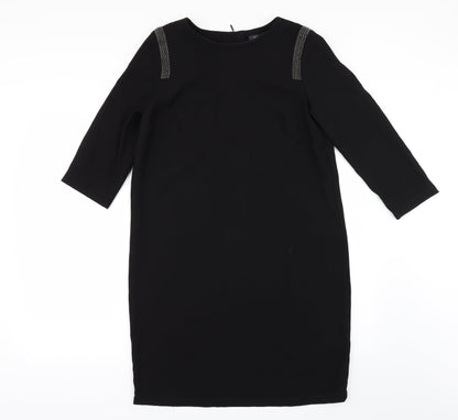 Preloved Marks and Spencer Womens Black   Pencil Dress  Size 10 - Front