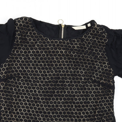 Preloved wishbone Womens Black   Tunic Blouse Size 10 - Detail