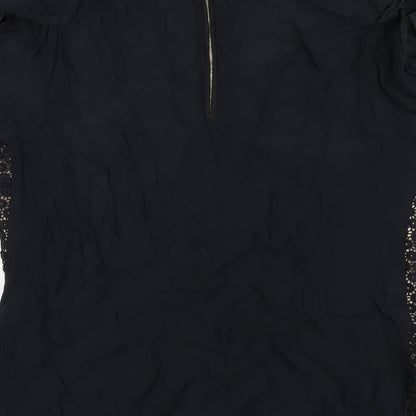 Preloved wishbone Womens Black   Tunic Blouse Size 10 - Label