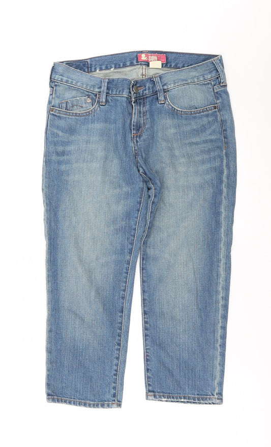 SQIN Womens Blue  Denim Cropped Jeans Size 29 in L21 in