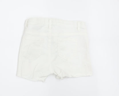 Preloved H&M Girls White   Hot Pants Shorts Size 10 Years - Back