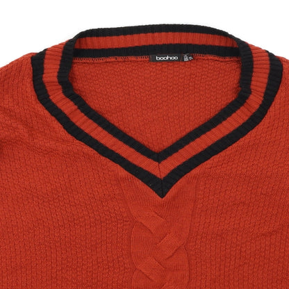 Preloved Boohoo Womens Orange   Pullover Jumper Size 18 - Detail