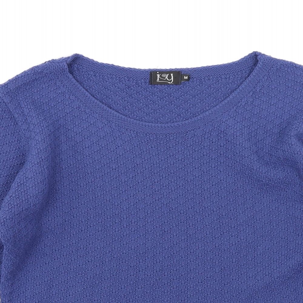 Ivy Womens Blue  Knit Basic T-Shirt Size M