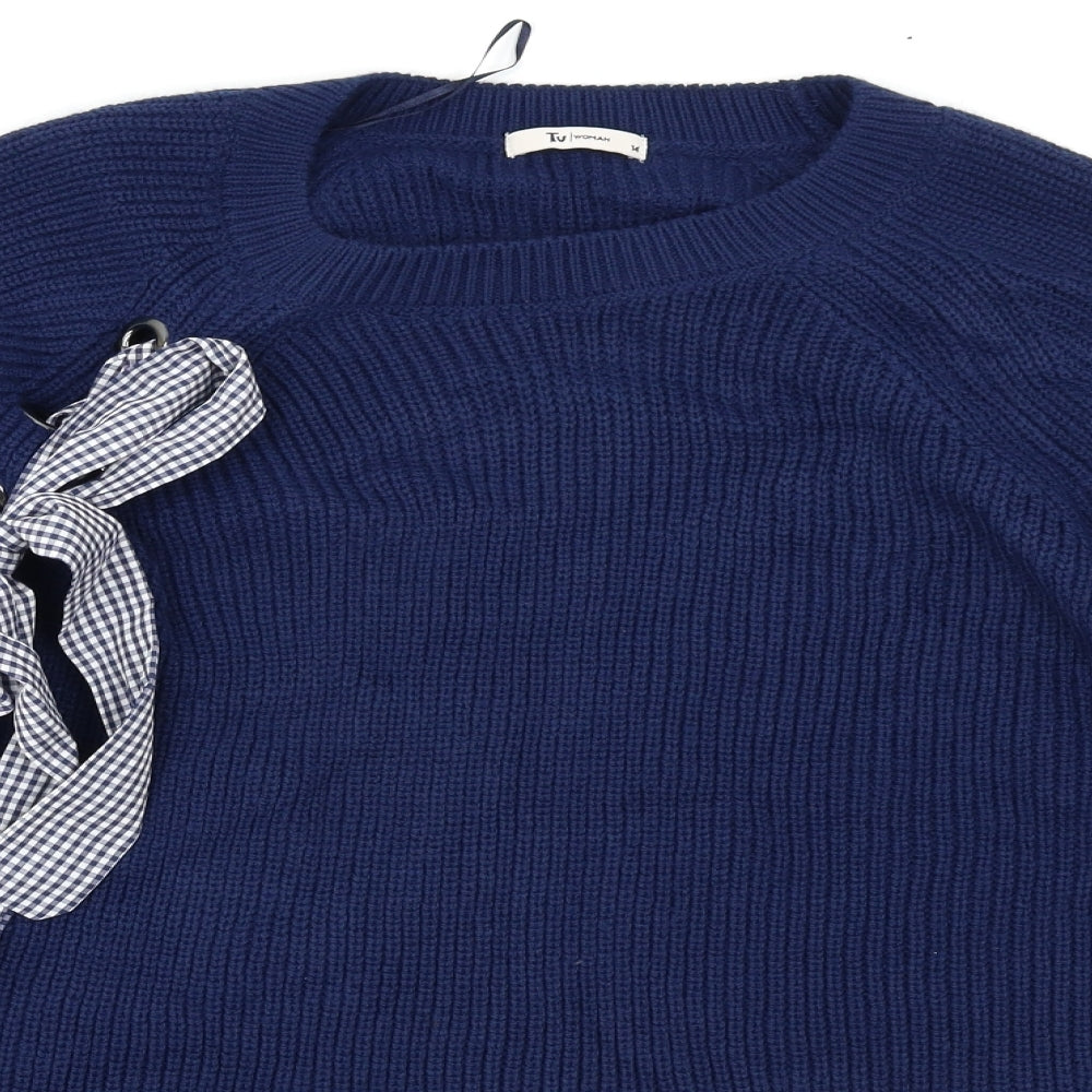 TU Womens Blue  Knit Pullover Jumper Size 14