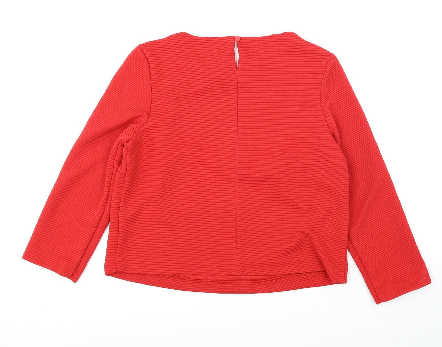 F&F Womens Red   Basic Blouse Size 12  - Ribbed