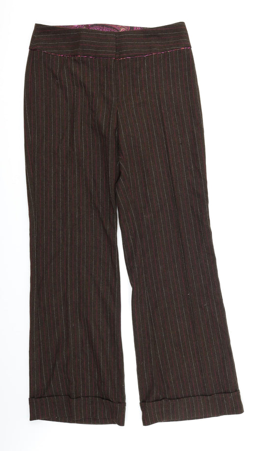 Louis Charles Womens Brown Striped  Trousers  Size 14 L33 in