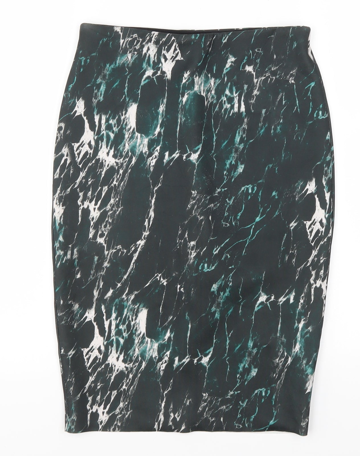 Zara Womens Green   Straight & Pencil Skirt Size S  - Marble Effect