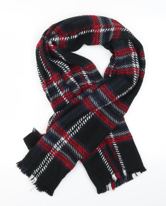 Preworn Womens Black Check   Scarf   - Red