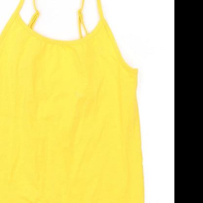 Preloved Primark Womens Yellow   Basic Tank Size 6 - Detail