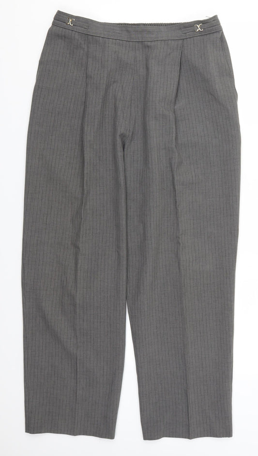 BHS Womens Grey Striped  Trousers  Size 16 L26 in