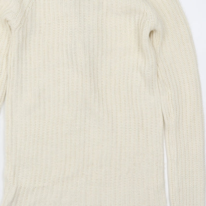 Preloved Brave Soul Womens Beige   Pullover Jumper Size 8  - Cream Lace Up - Label