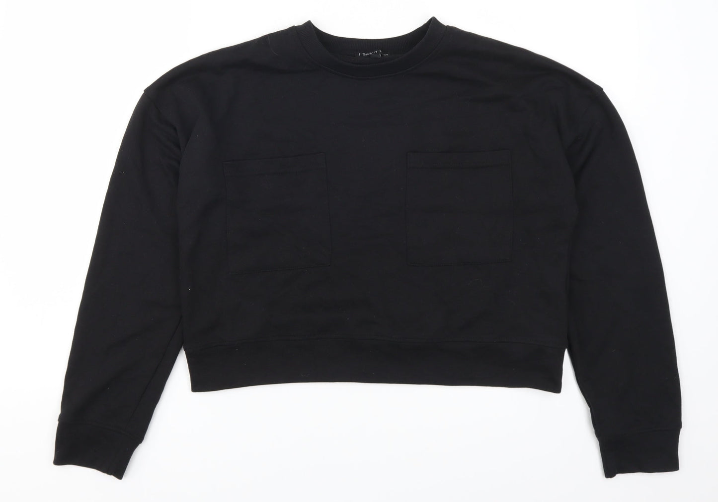 I SAW IT FIRST Womens Black   Pullover Sweatshirt Size S