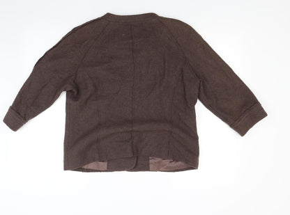 Preloved Coercion Womens Brown  Knit Jacket Blazer Size 14 - Back