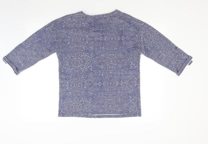 Preloved George Womens Blue Paisley Jacquard Pullover Sweatshirt Size 10 - Back