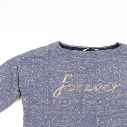 Preloved George Womens Blue Paisley Jacquard Pullover Sweatshirt Size 10 - Detail