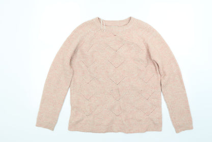 Preloved Papaya Girls Pink  Knit Pullover Jumper Size S - Front