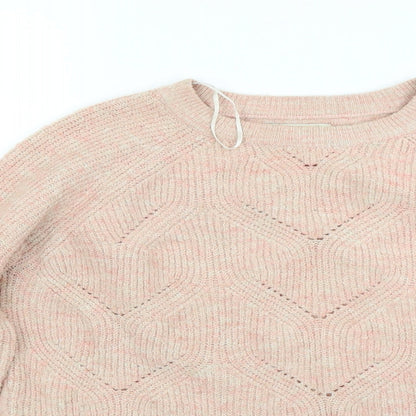 Preloved Papaya Girls Pink  Knit Pullover Jumper Size S - Detail