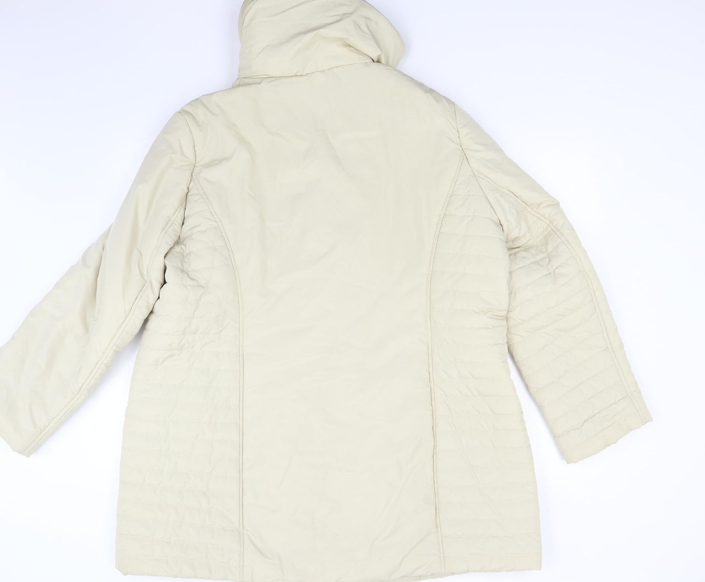 ELVI Womens Beige   Overcoat Coat Size L