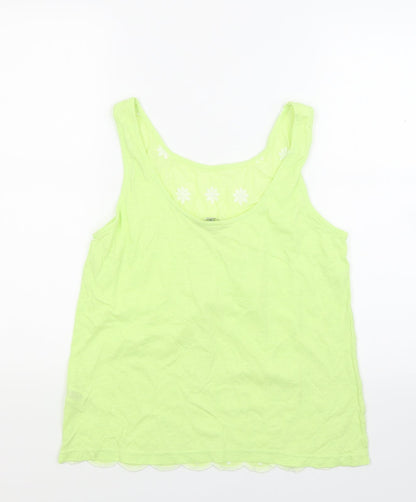 Preloved NEXT Womens Green Floral Jersey Basic Tank Size 10 - Front