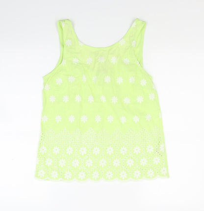 Preloved NEXT Womens Green Floral Jersey Basic Tank Size 10 - Back