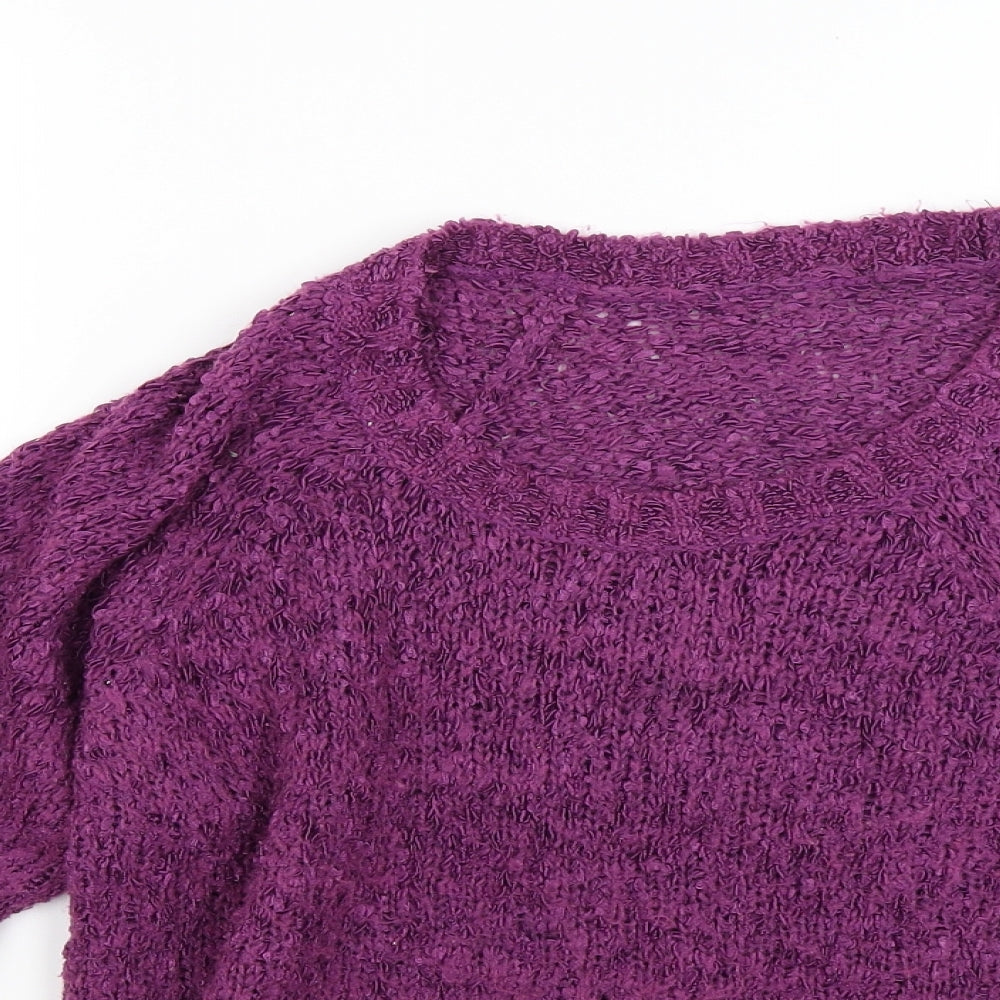 George Womens Purple  Knit Pullover Jumper Size 14