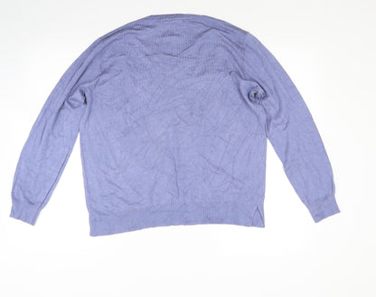 Preloved George Womens Blue  Knit Pullover Jumper Size 16 - Back