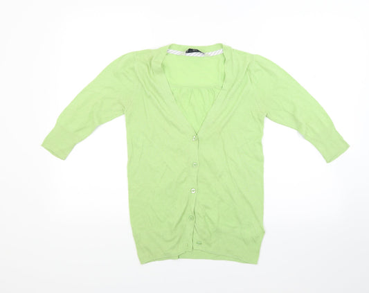 Crew Clothing Womens Green  Knit Cardigan Jumper Size S